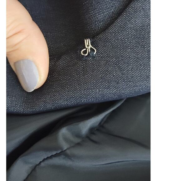 Tahari Blazer Womens Size 6 Ruffled Front Navy Blue Jacket Business Corp Blazer - Picture 5 of 8